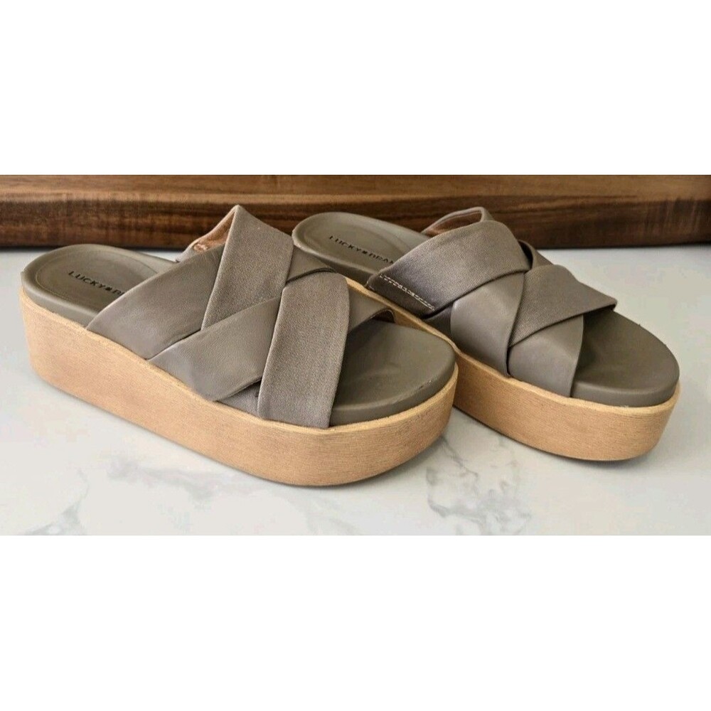 Lucky Brand Women's Dikona Dune Strap Wedge Sandal Sz 7 - Picture 2 of 7